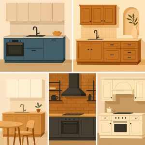 Diferentes estilos de cocinas a medida fabricadas en Valencia.